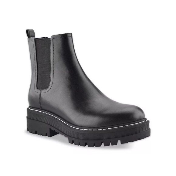 Marc Fisher Padmia Lug Sole Leather Chesea Boots - Picture 3 of 16